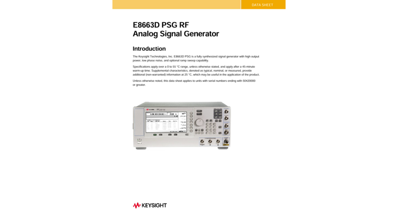 E8663D PSG RF Analog Signal Generator
